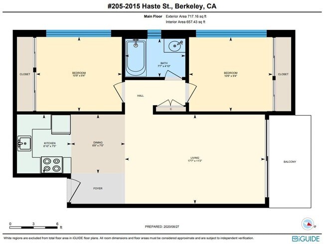 2 Bedrooms, 1 Bathroom 101 floor plan